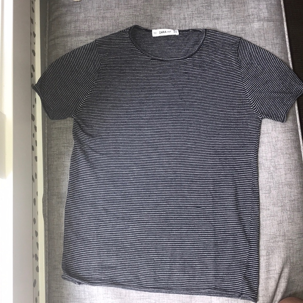 Navy striped knit tee